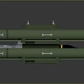 Military Weapon Featuring Missile With Gray Body And Four Green Launch Tubes