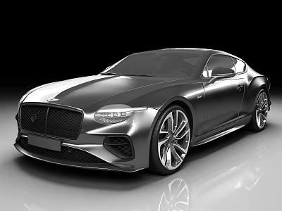 Silver Luxury Sports Coupe With Sleek Design Modern Front Grille And Alloy Wheels 3d model
