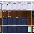 Various Kitchen Cabinet Doors With Different Colors And Decorative Patterns 3d model