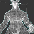 Muscular Black And White Horned Man With Toned Body Standing Pose