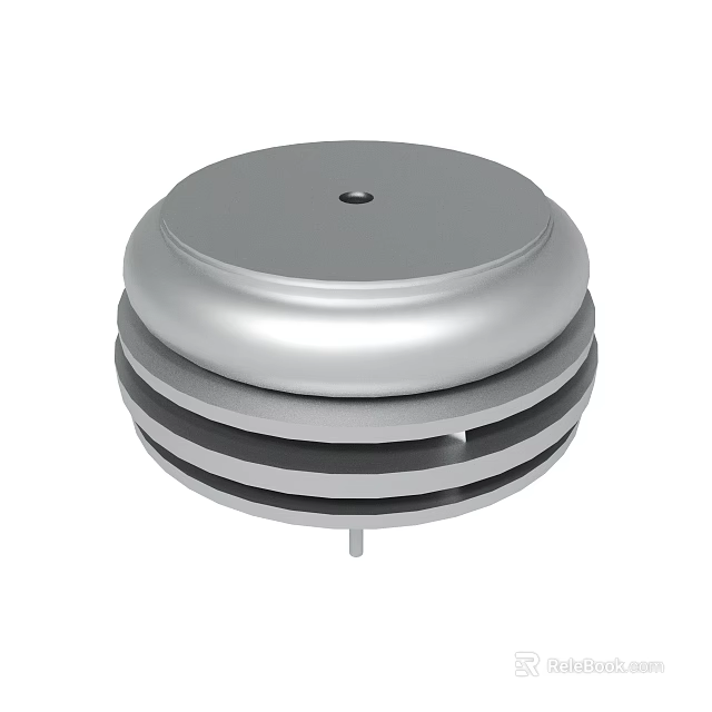 Silver Circular Mechanical Component With Multi Layered Structure Top Hole And Bottom Protrusion 3d model 