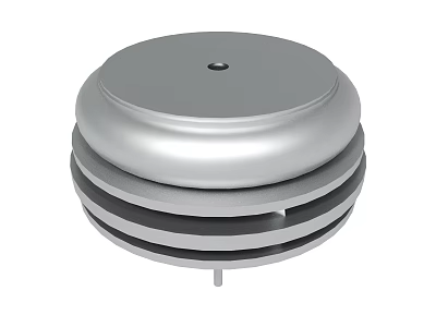 Silver Circular Mechanical Component With Multi Layered Structure Top Hole And Bottom Protrusion 3d model