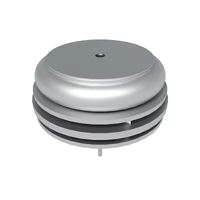 Silver Circular Mechanical Component With Multi Layered Structure Top Hole And Bottom Protrusion 3d model