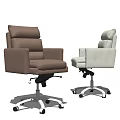 Comfortable Brown And Light Gray Office Chairs With High Back And Swivel Wheels