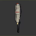 Portable Flame Thrower Weapon Featuring White Gas Cylinders Red Nozzle And Black Carrying Straps