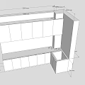 Kitchen Cabinet Design Layout With Technical Drawing And Detailed Dimensions 3d model