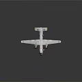 Detailed Light Colored Airplane Model With Twin Propellers And Yellow Black Components