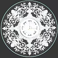 White Circular Ceiling Medallion with Intricate Floral Patterns and Central Design 3d model