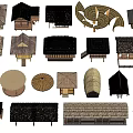 Traditional Thatched Roof House Models In Various Architectural Styles And Designs