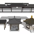 Chinese-style pavilion ancient pavilion courtyard pavilion corridor portico 3d model
