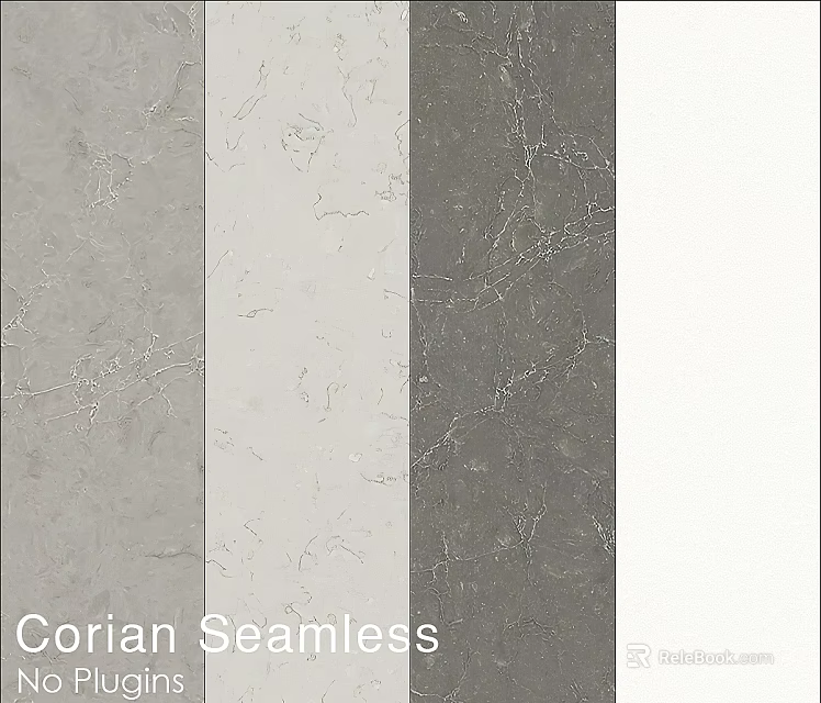 Corian Seamless Panels Featuring Light Gray White Dark Gray And Pure White Textures 3d model 