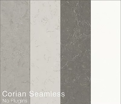 Corian Seamless Panels Featuring Light Gray White Dark Gray And Pure White Textures 3d model