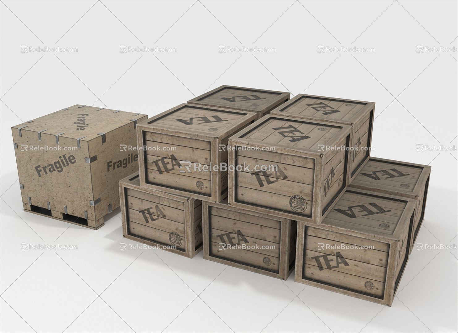 Modern Box Wooden Box 3d model