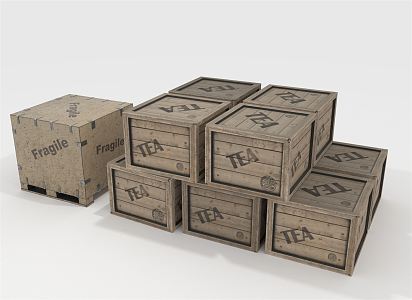 Modern Box Wooden Box 3d model