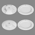 Circular Outdoor Ground Lights in Black and Silver with Illuminated Design
