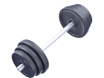 Sports Equipment Dumbbell With Weight Plates For Fitness Exercise Training 3d model