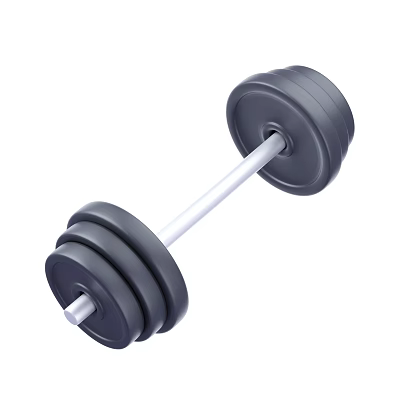 Sports Equipment Dumbbell With Weight Plates For Fitness Exercise Training 3d model