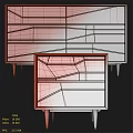 Modern Wooden Dresser Design With Dark Wood Gold Lines And Multiple Drawers