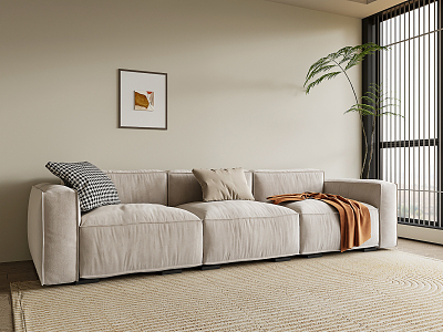 Modern Three-Seat Sofa 3d model