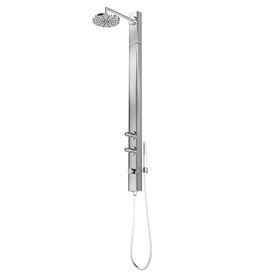 Modern Bathroom Shower Faucet With Stainless Steel Body And Handheld Sprayer 3d model