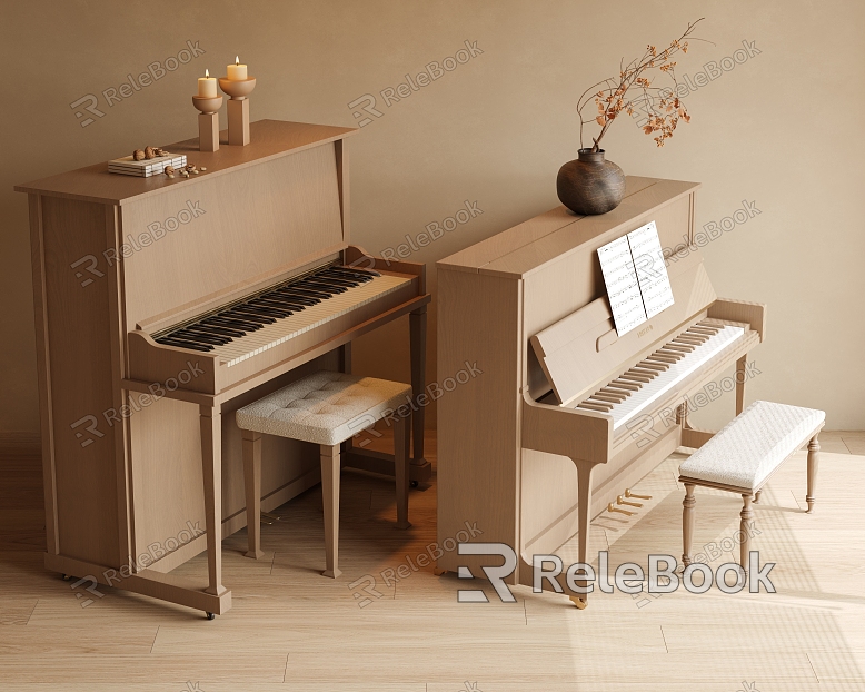 Solid Wood Piano Silent Piano Candle Silent Flower Piano Musical Instrument model