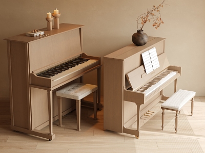 Solid Wood Piano Silent Piano Candle Silent Flower Piano Musical Instrument model