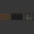 Three Stylish Entryway Side Cabinets With Wooden Black And Distressed Finishes And Drawer Details