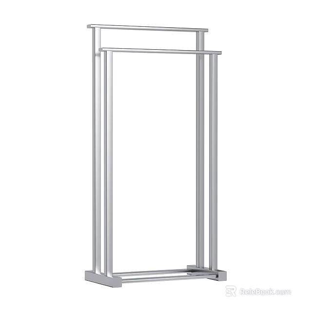 Sturdy Metal Floor Standing Clothes Rack With Simple Modern Design 3d model 
