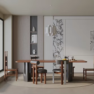 Modern table combination 3d model