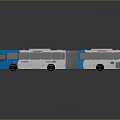 Blue And White Articulated City Bus With Citibus Logo And Multiple Windows