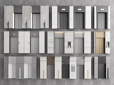 Modern Elevator Elevator Door Elevator Trash Bin Elevator Button Stainless Steel Elevator Button 3d model