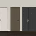 Modern Hinged Doors In Various Colors And Materials For Home Interior 3d model