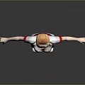 3D Nurse Character in White Uniform With Red Accents and Medical Hat Standing Pose