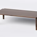 Modern Minimalist Wooden Coffee Table With Rectangular Top And Clean Lines 3d model