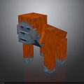 Pixel Style Gorilla Creature With Red Orange Body And Blue Accents