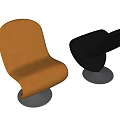 Modern Curved Accent Chair With Brown Black Velvet Upholstery And Sleek Metal Base