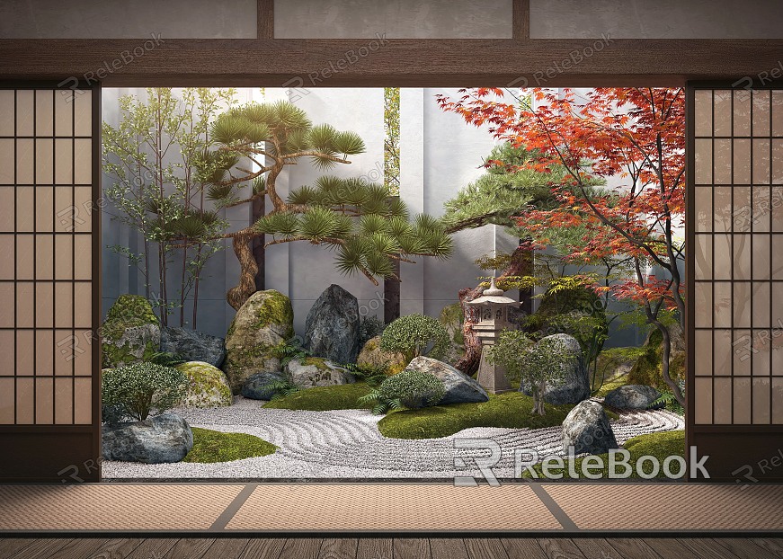 New Chinese Courtyard Courtyard Landscape model