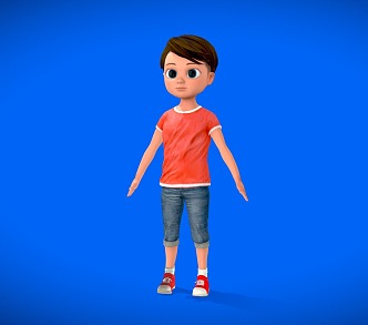 Little Boy Children Pupils 3d model