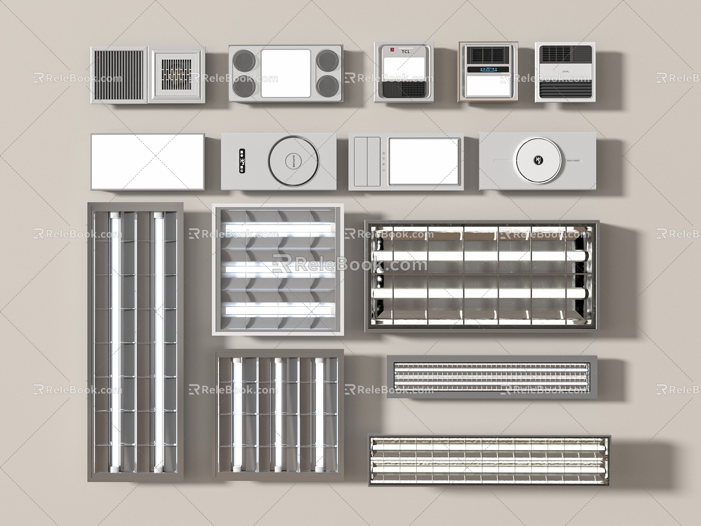 Modern Grille Lamp Embedded Grille Lamp Tube model