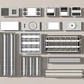 Modern Grille Lamp Embedded Grille Lamp Tube 3d model