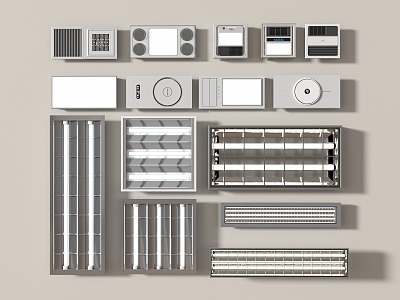 Modern Grille Lamp Embedded Grille Lamp Tube 3d model