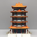 Traditional Chinese Multi story Pagoda Architecture with Classic Roof Design and Layered Structure