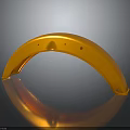 Orange Aircraft Curved Component with Smooth Surface and Small Holes on Black Background Showing Reflection