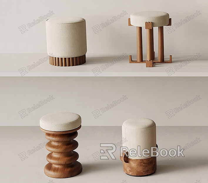 Middle Style Shoe Changing Stool Low Stool model