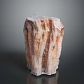 Rustic Wood And Stone Stump Shaped Decorative Base With Natural Texture And Earthy Tones