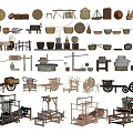 Traditional Garden Decorative Ornaments With Bamboo Baskets Wooden Frames And Decorative Containers