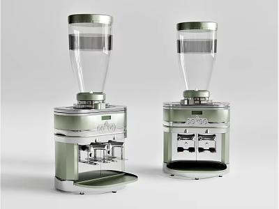 Stylish Two Green Household Kitchen Appliances With Transparent Tops And Metal Bases 3d model