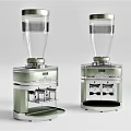 Stylish Two Green Household Kitchen Appliances With Transparent Tops And Metal Bases