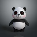 Cute Cartoon Panda Game Movie Character With Black White Fur And Red Cheeks