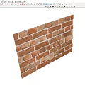 Decorative Rustic Brick Wall with Textured Warm Brown Bricks Design 3d model